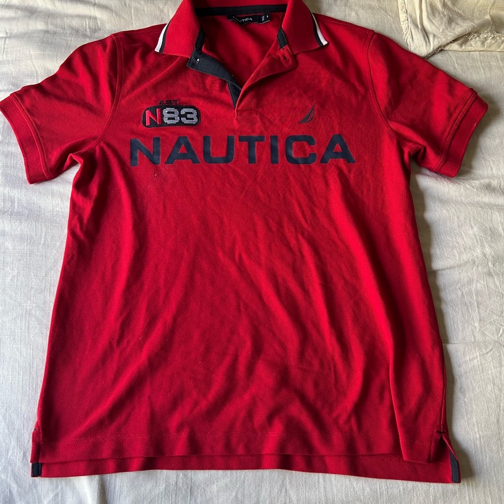 Nautica Men's Polo Shirt in Bold Red